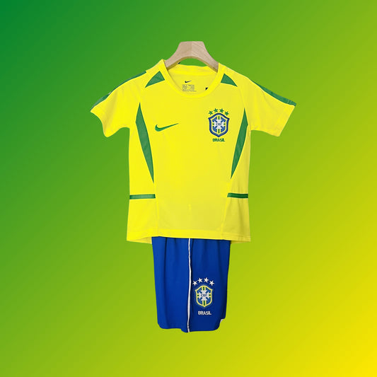 Retro Brazil Kids Kit World Cup 2002 Home