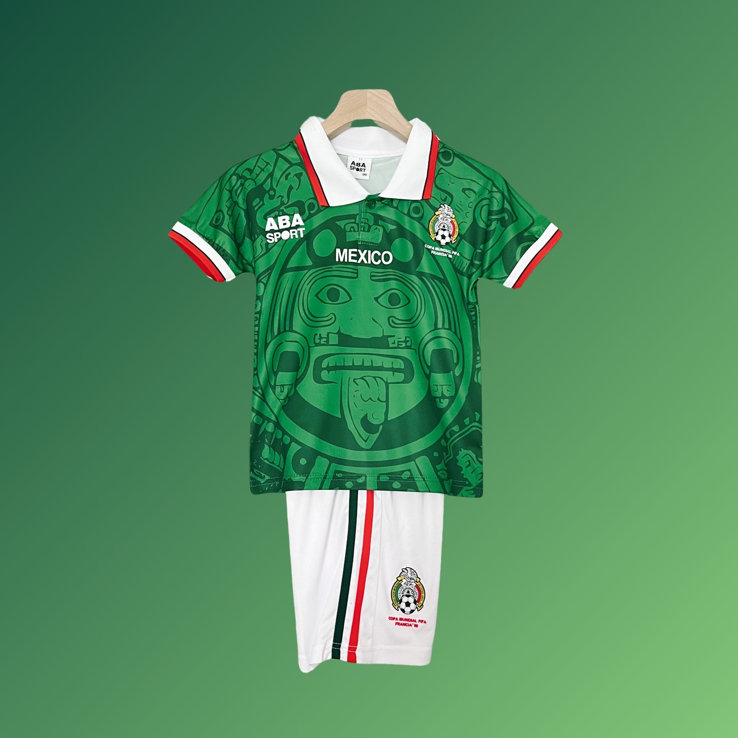 Retro Mexico Kids Kit World Cup 1998 Home